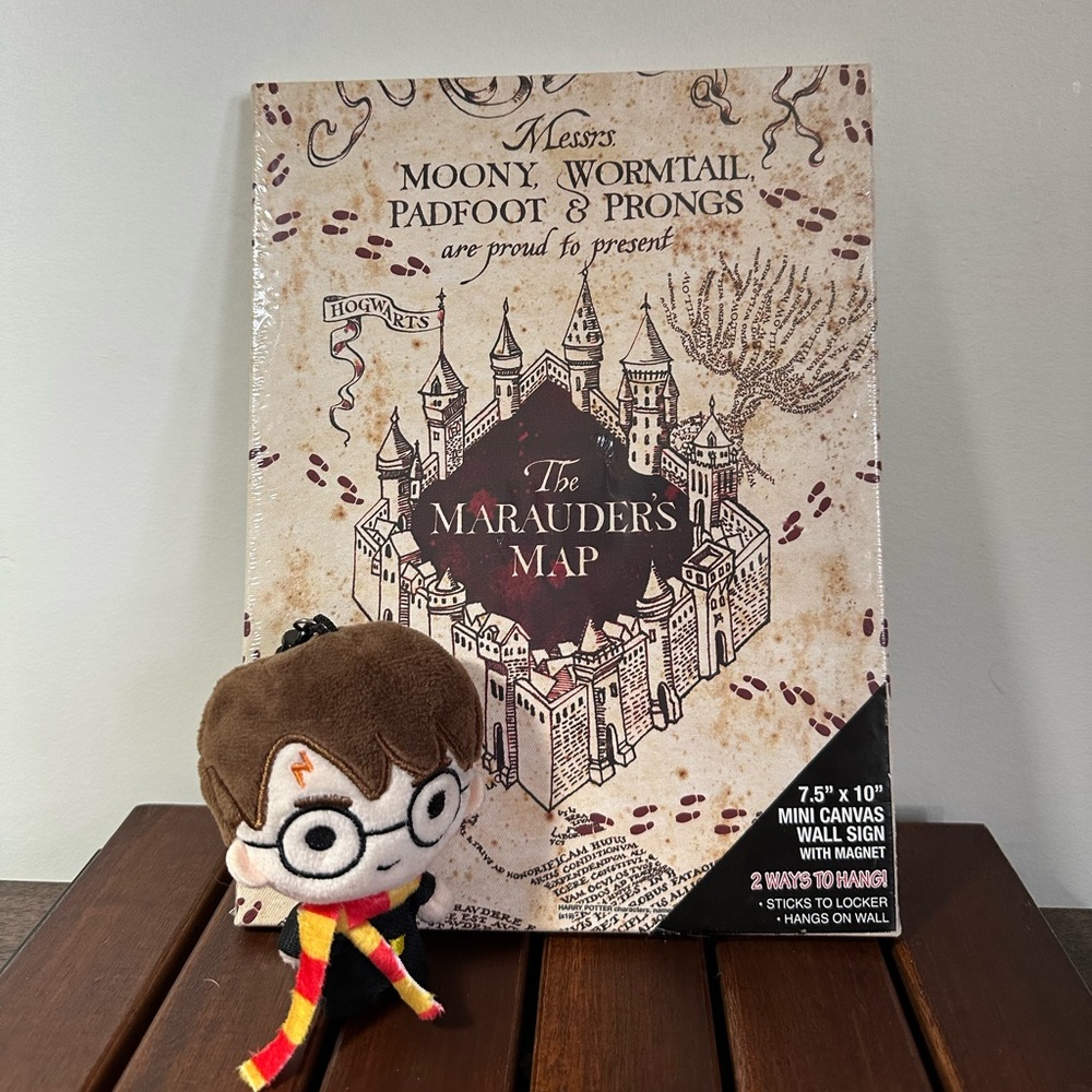 Harry Potter Mini Marauder’s Map Canvas & Keychain Plushie